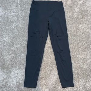 Zyia Active Black leggings with cut out legs, no tag but is size Small